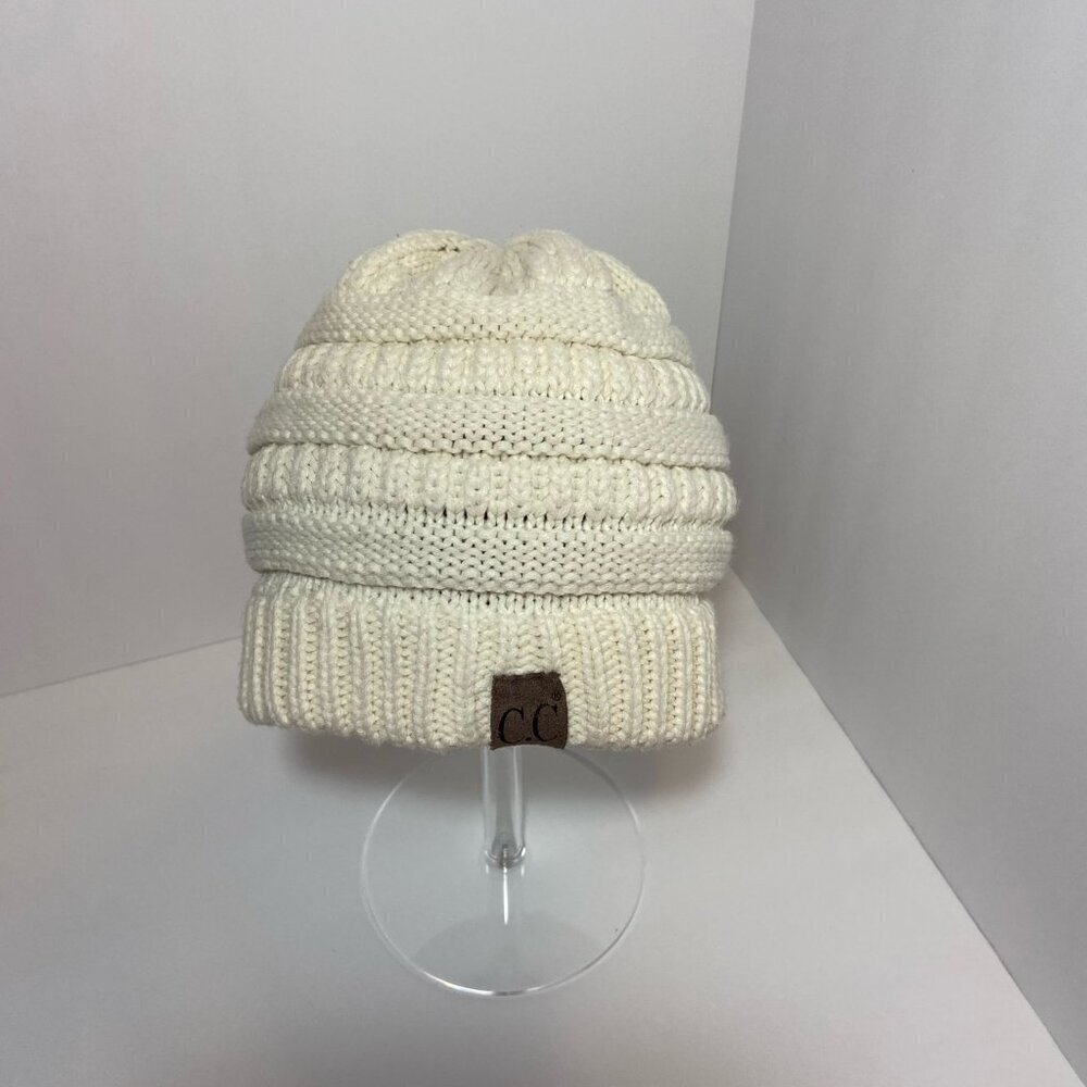 C.C Exclusives Knit Beanie – Ivory/Cream – One Size - Picture 1 of 6